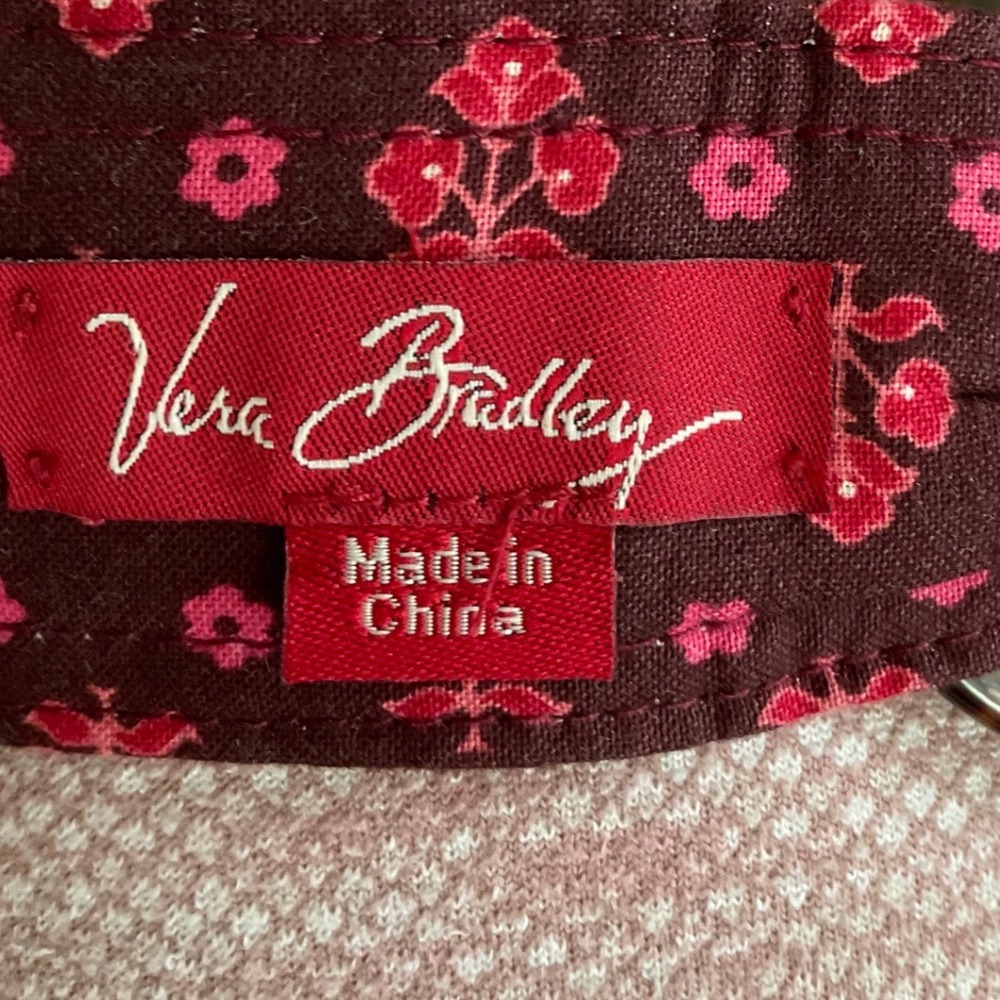 Vera Bradley Red Paisley Quilted Fabric Belt O-Ring Tortoiseshell‎ Buckle Womens
